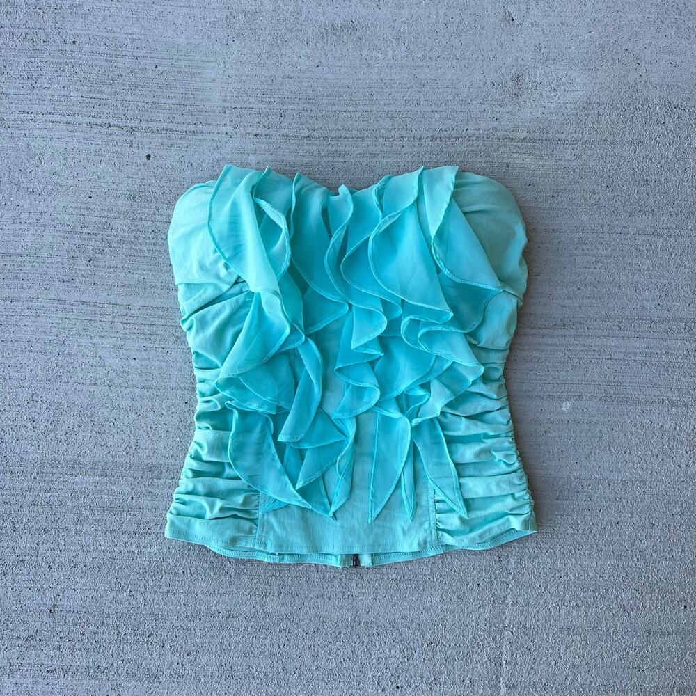 Y2k Body Central Strapless Ruffle Bustier